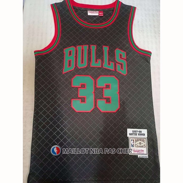 Maillot Chicago Bulls Scottie Pippen NO 33 Mitchell & Ness 1997-98 Noir